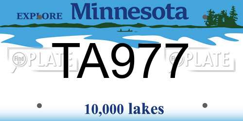 TA977 Minnesota License Plate