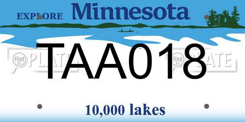TAA018 Minnesota License Plate