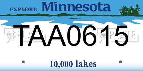 TAA0615 Minnesota License Plate