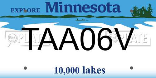 TAA06V Minnesota License Plate