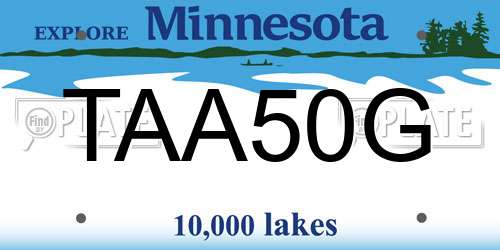TAA50G Minnesota License Plate