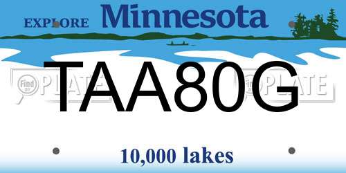 TAA80G Minnesota License Plate