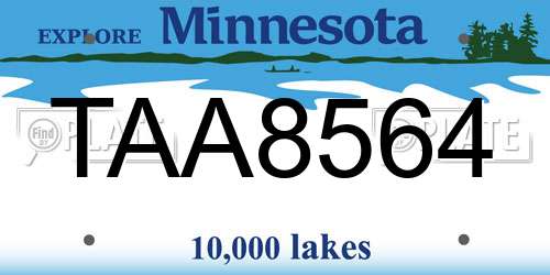 TAA8564 Minnesota License Plate