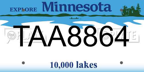 TAA8864 Minnesota License Plate