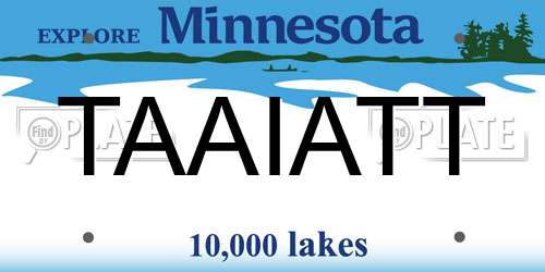 TAAIATT Minnesota License Plate