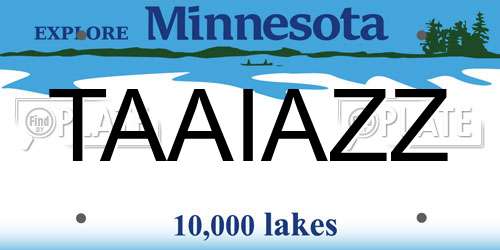 TAAIAZZ Minnesota License Plate