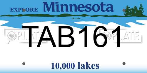 TAB161 Minnesota License Plate