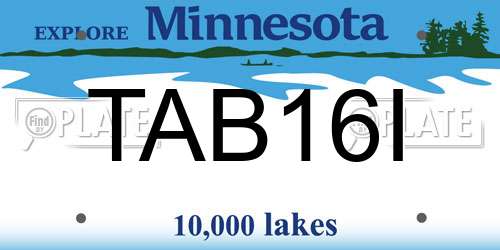 TAB16I Minnesota License Plate