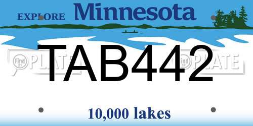 TAB442 Minnesota License Plate