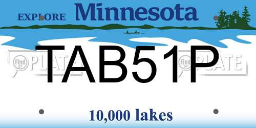 TAB51P Minnesota License Plate