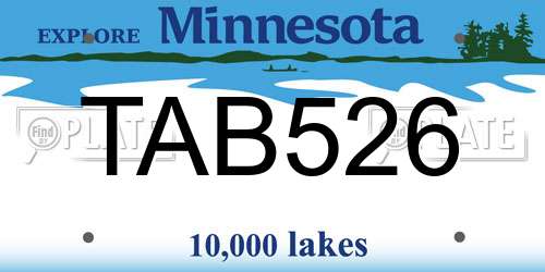 TAB526 Minnesota License Plate