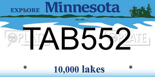 TAB552 Minnesota License Plate
