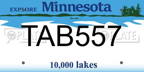 TAB557 Minnesota License Plate