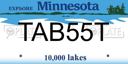 TAB55T Minnesota License Plate