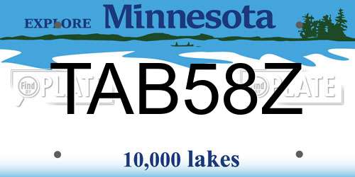 TAB58Z Minnesota License Plate