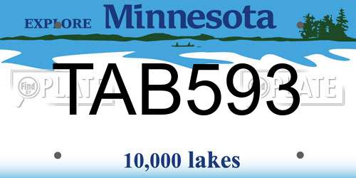 TAB593 Minnesota License Plate