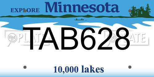 TAB628 Minnesota License Plate