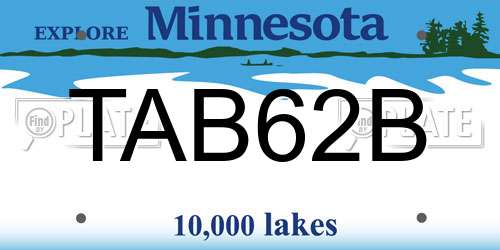TAB62B Minnesota License Plate