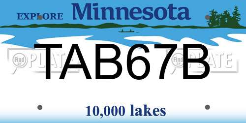 TAB67B Minnesota License Plate