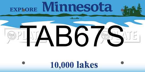 TAB67S Minnesota License Plate