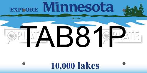 TAB81P Minnesota License Plate