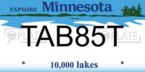 TAB85T Minnesota License Plate