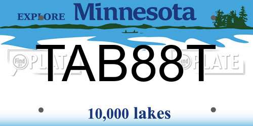 TAB88T Minnesota License Plate