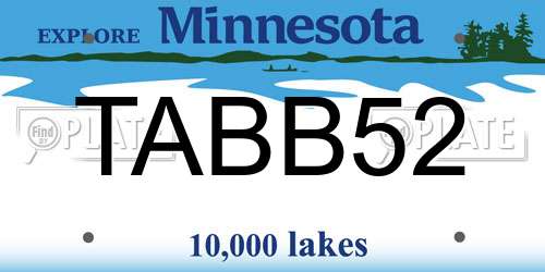 TABB52 Minnesota License Plate