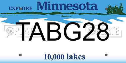TABG28 Minnesota License Plate