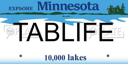 TABLIFE Minnesota License Plate