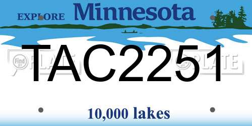 TAC2251 Minnesota License Plate