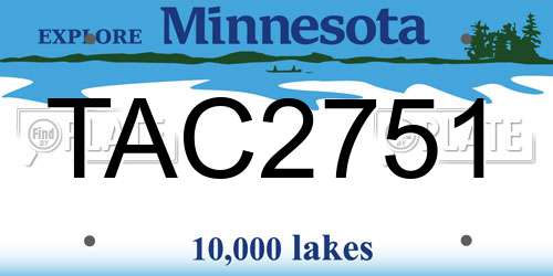 TAC2751 Minnesota License Plate