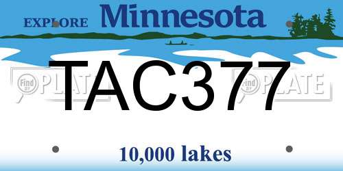 TAC377 Minnesota License Plate
