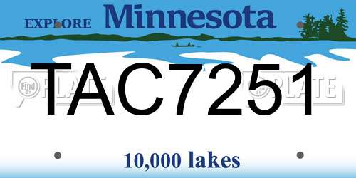 TAC7251 Minnesota License Plate