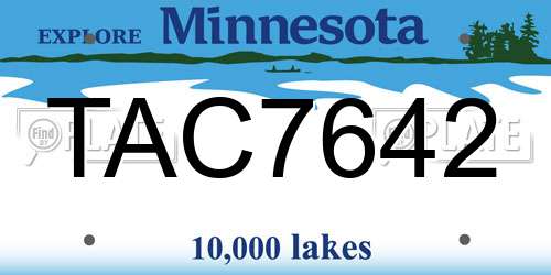 TAC7642 Minnesota License Plate