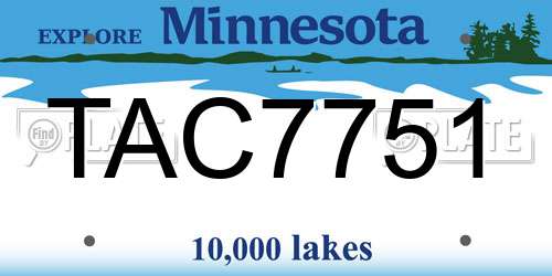 TAC7751 Minnesota License Plate