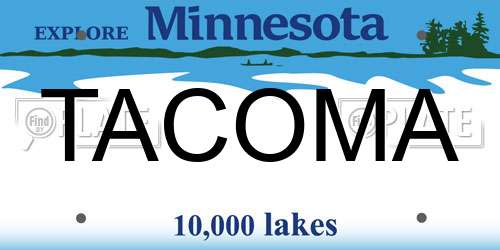 TACOMA Minnesota License Plate