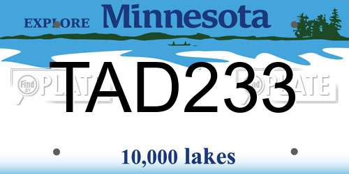 TAD233 Minnesota License Plate