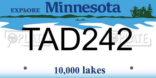 TAD242 Minnesota License Plate