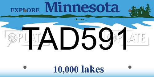 TAD591 Minnesota License Plate