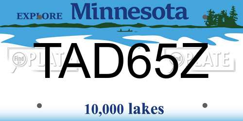 TAD65Z Minnesota License Plate