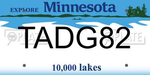 TADG82 Minnesota License Plate