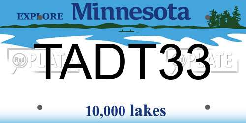 TADT33 Minnesota License Plate