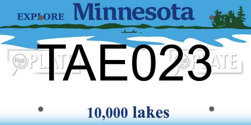 TAE023 Minnesota License Plate