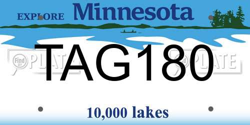 TAG180 Minnesota License Plate