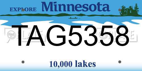 TAG5358 Minnesota License Plate
