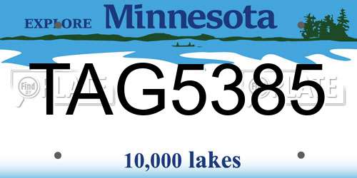TAG5385 Minnesota License Plate