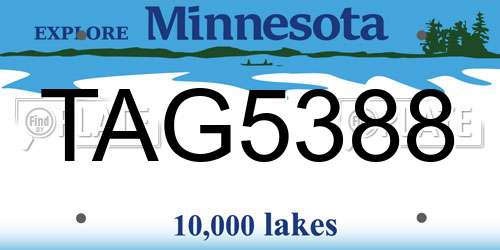 TAG5388 Minnesota License Plate