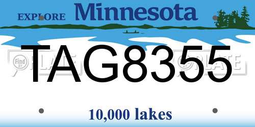 TAG8355 Minnesota License Plate