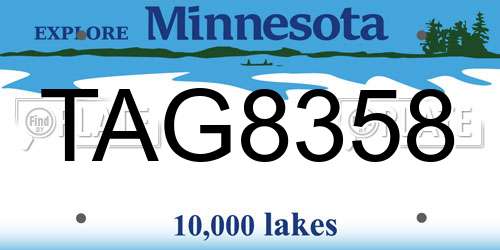 TAG8358 Minnesota License Plate